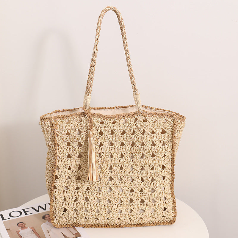 Handmade macrame tote bag with elegant tassel Skanto