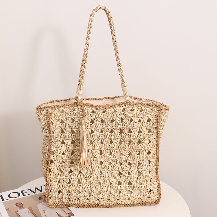 Handmade macrame tote bag with elegant tassel Skanto