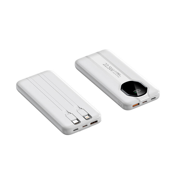 Høyytelses powerbank med integrerte ladekabler Skanto