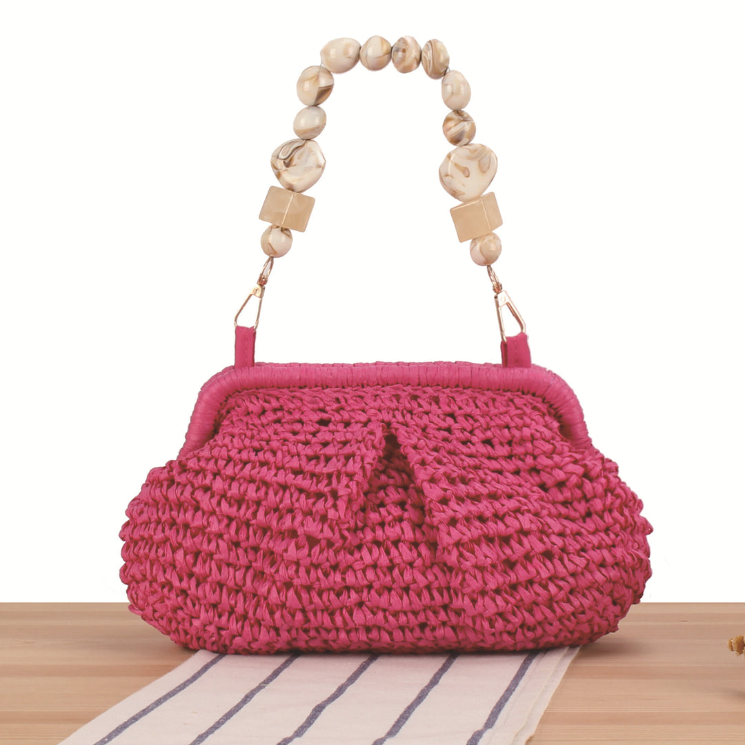 Basket bag with elegant wooden details Skanto