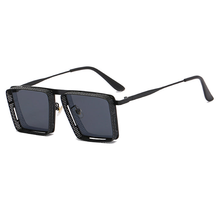 Dame ekstravagant firkantet solbrille med hullet ramme Skanto