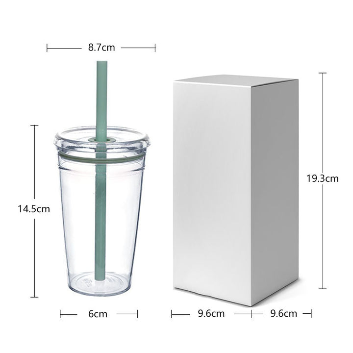 Kvinne gjenbrukbart drikkeglass med innovativt lokksystem Skanto