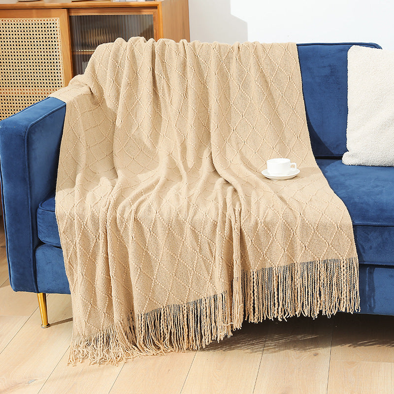 Damer cozy strikket teppe Skanto