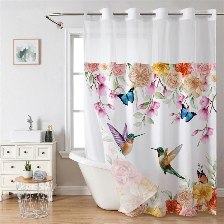 Kunstnerisk Blomster Dusjforheng Skanto