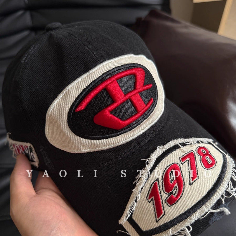 Herre Slitt Grafisk Logo Baseball Caps Skanto