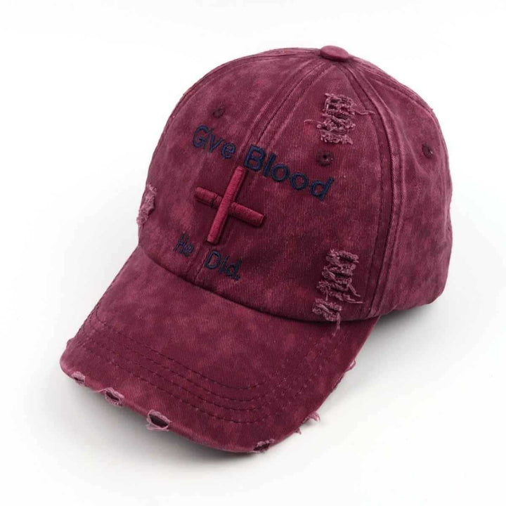 Kvinne Slitt Grafisk Baseball Caps med Inspirerende Meldning Skanto