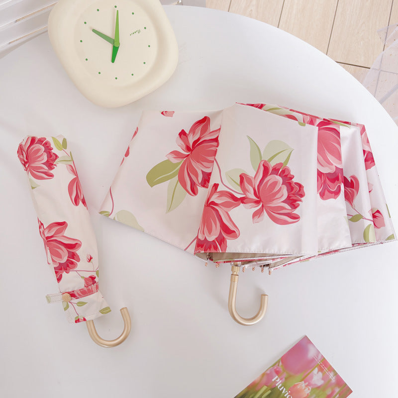 Dame elegant foldbar paraply med fruktig design Skanto