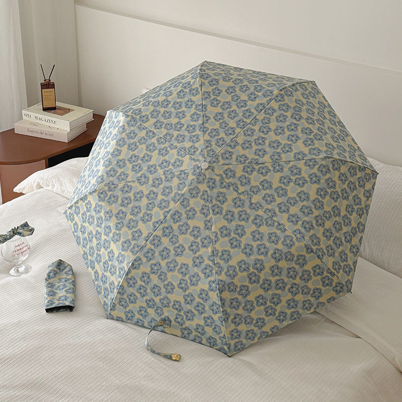 Dame Faltbar Regnparaply med elegant blomsterdesign Skanto