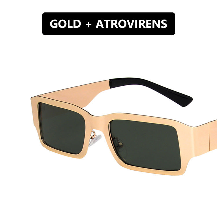 Women's geometric sunglasses with protective UV filter and robust metal frame Skanto