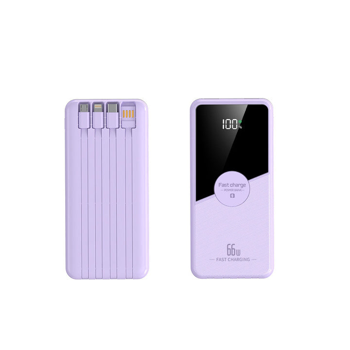 Multifunksjonell hurtiglade powerbank med integrerte kabler Skanto