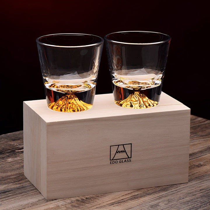 Whiskeyglass med Mount Fuji-design – Elegant sett for kjennere | Skanto