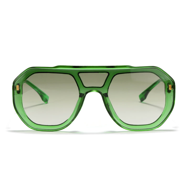Dame oversized geometrisk solbrille med elegant ramme Skanto