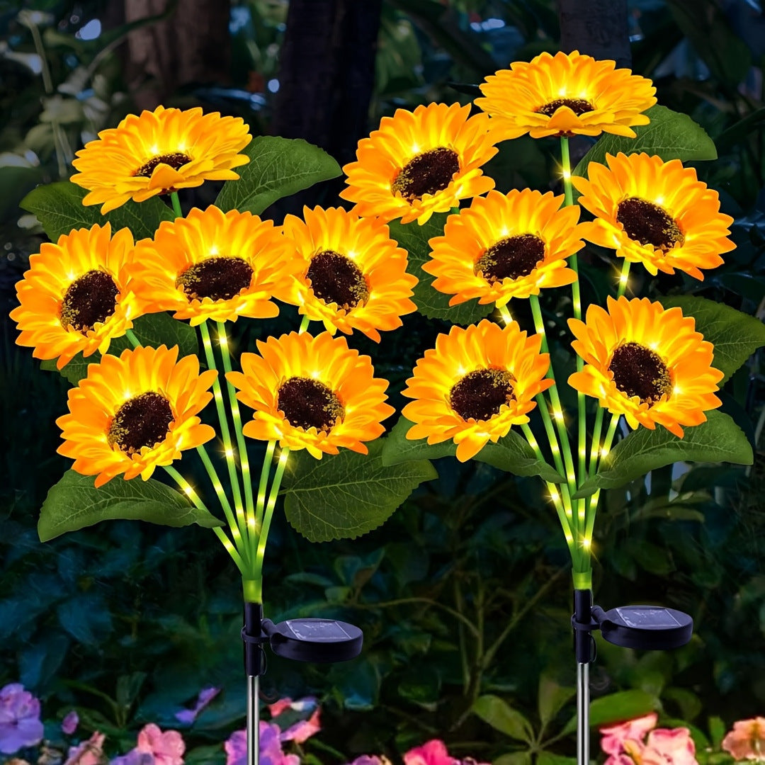 Solcel-Drevet Dekorativ Solsikke Hage Stake Med Multi-Bloom LED Vanntett Panel Skanto