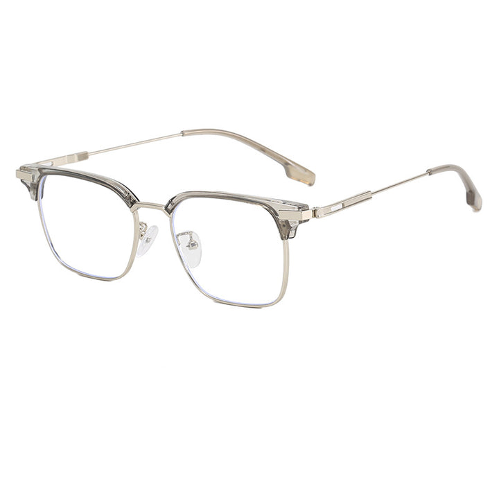 Dame kvadratisk solbrille med lett metallramme og brede stenger Skanto