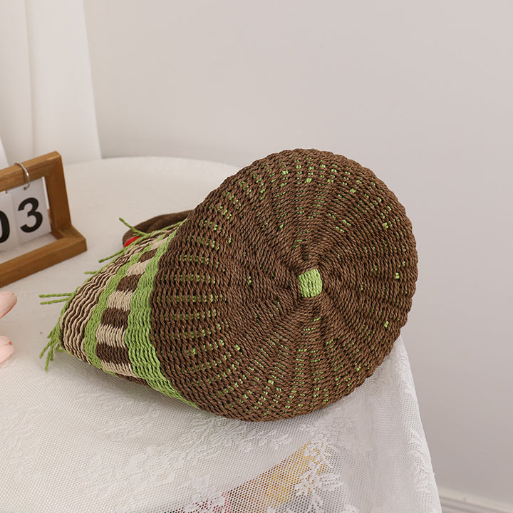 Handmade basket bag with cheerful gardening Skanto