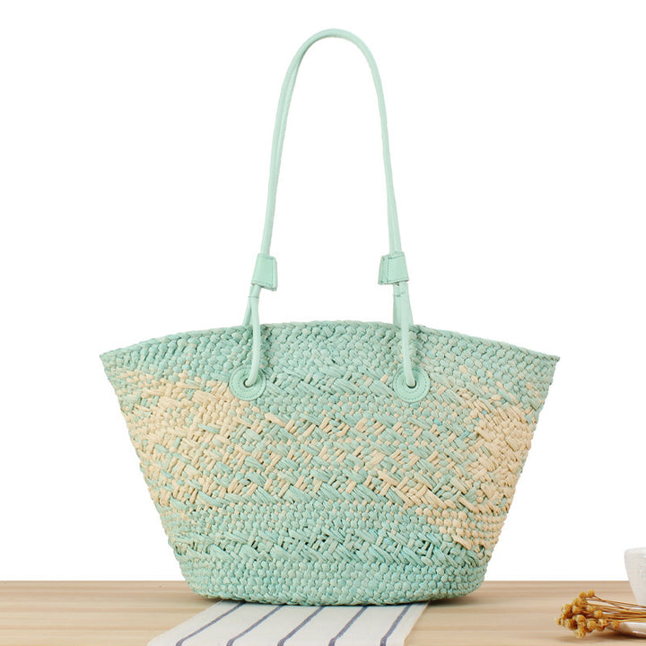 Braided beach bag with elegant color gradient Skanto