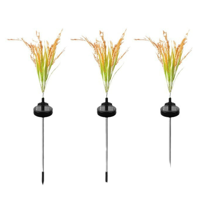 Solar LED Ornamental Risgrass Hage Stake Lys Med Mikro-LED Snor Og Bakke Spike Skanto