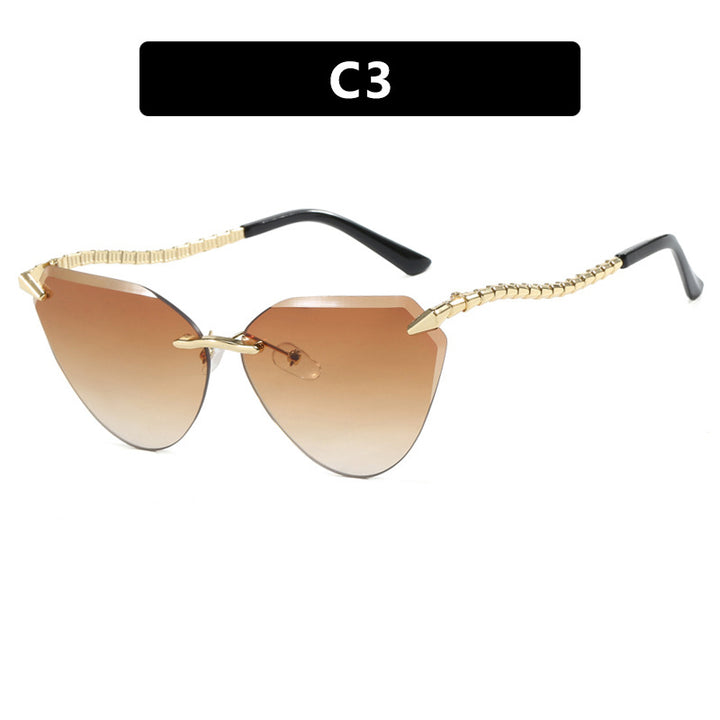 Women's Cat-Eye Sunglasses with Unique Gold Frame Design and Protective Lenses Skanto