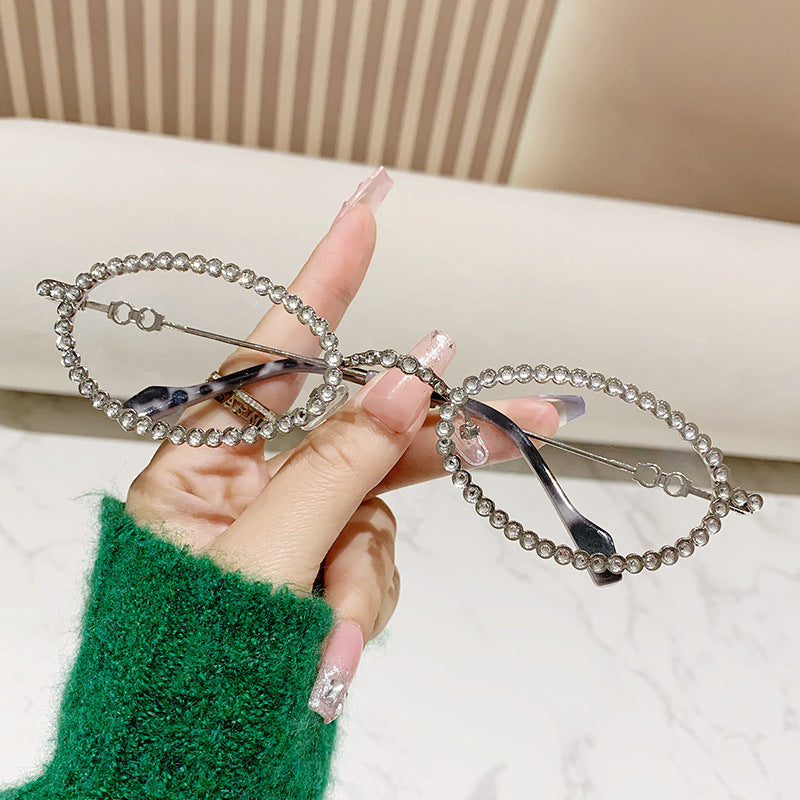 Damen Designer Brille ramme med ekstravagant perleinnramming Skanto