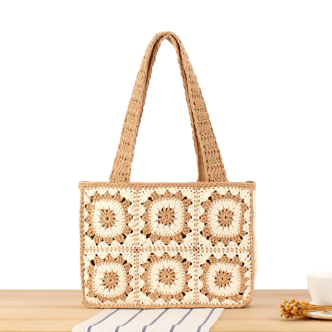 Macrame Shopper with Floral Design Skanto