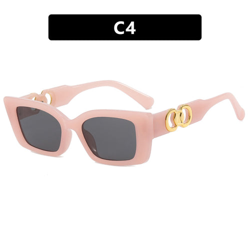 Women's Fashionable Square Sunglasses with Gold Embellishments Skanto
