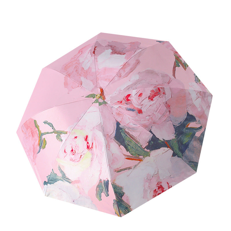 Dame Faltbare Paraply med Blomsterdesign Skanto