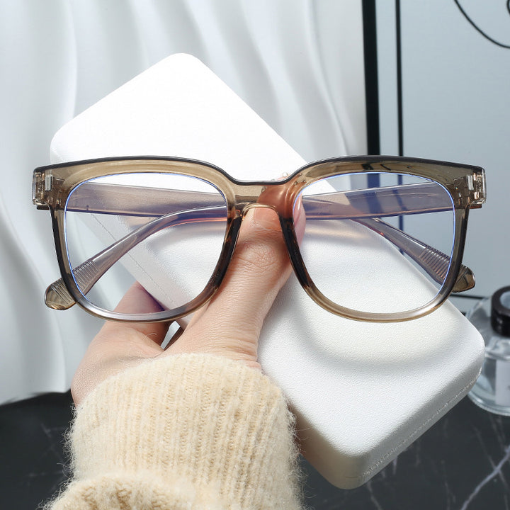 Dame trendy rektangulære briller med blå glass Skanto