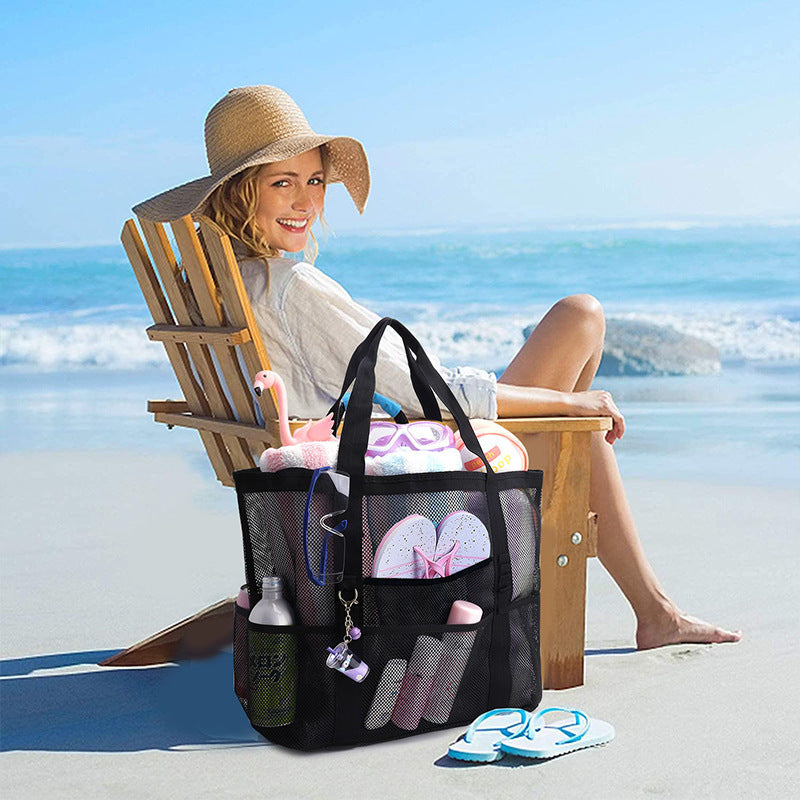 Stor strandbag av pustende mesh-materiale Skanto