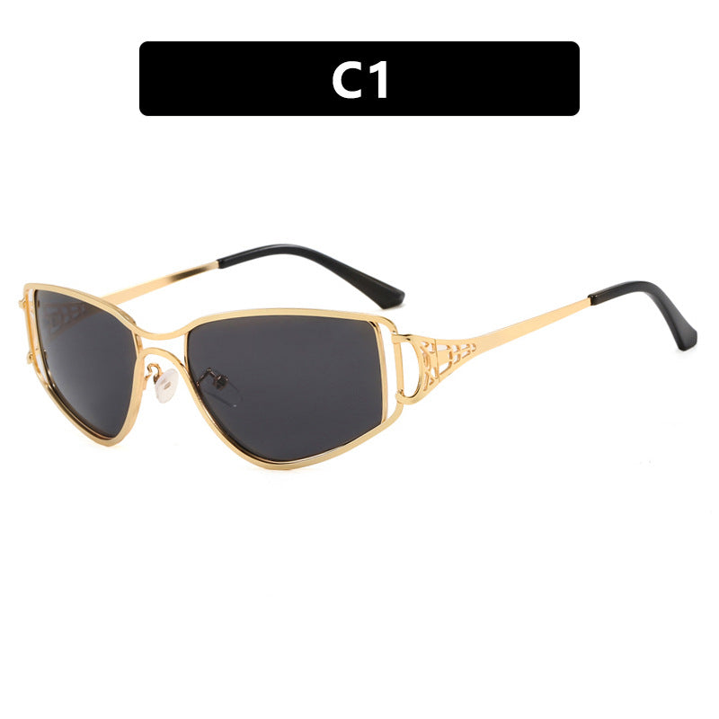 Dame eksklusive Cat-Eye solbriller med elegante dekorasjoner Skanto