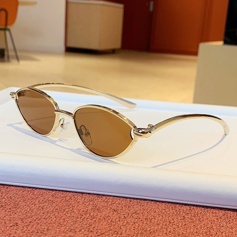 Women's Designer Sunglasses with Elegant Metal Frame and Protective Lenses Skanto