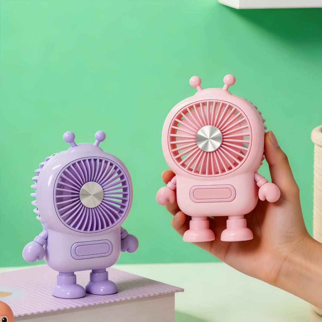 Kvinnors bärbara mini-fläkt i kreativ robotdesign Skanto