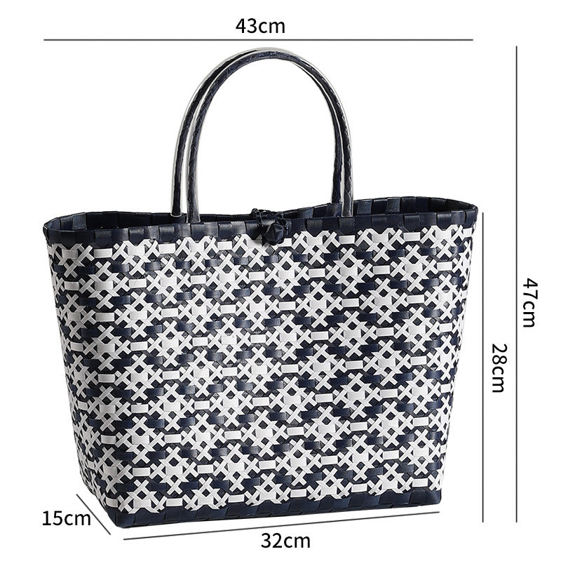 Stilig Vevd Strand Tote Skanto