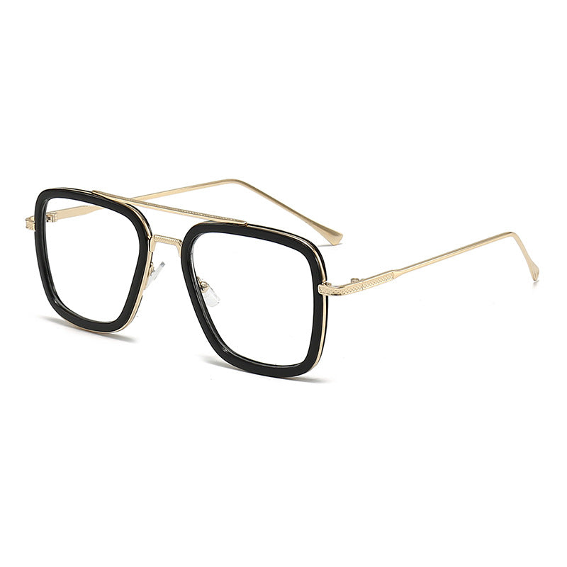 Dame moteristisk kvadratisk solbrille med glamorøs metallramme Skanto