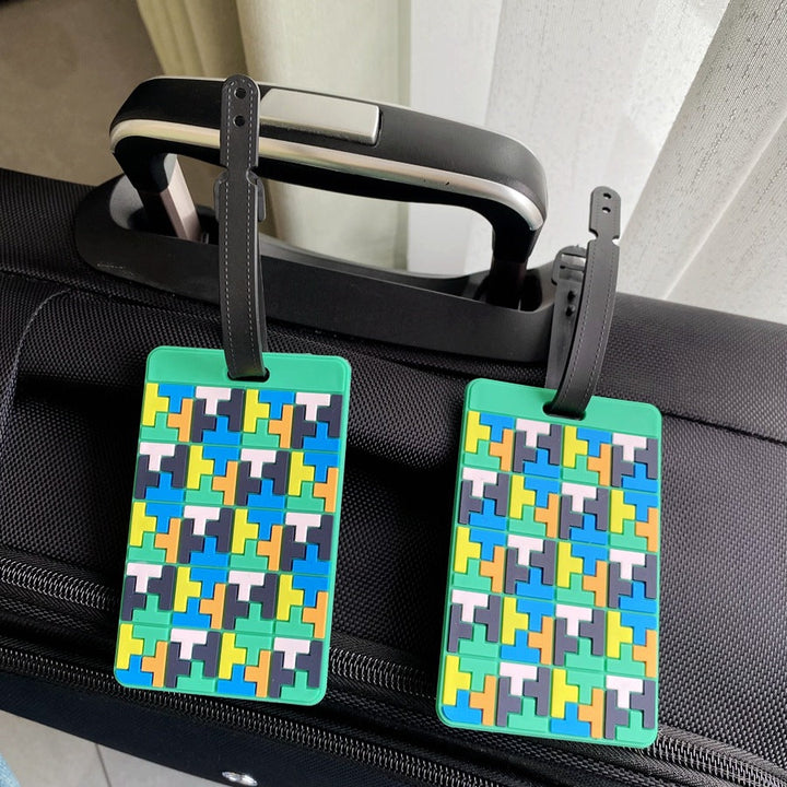 Vibrant Puzzle Pattern Bagasjelapp Skanto