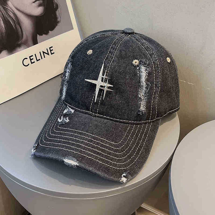 Unisex Distressed Denim Baseball Cap Skanto 1784188338