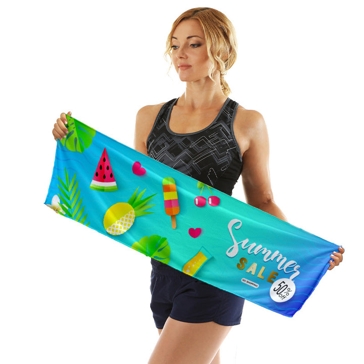 Sporty mikrofiberklut med livlig sommersdesign Skanto