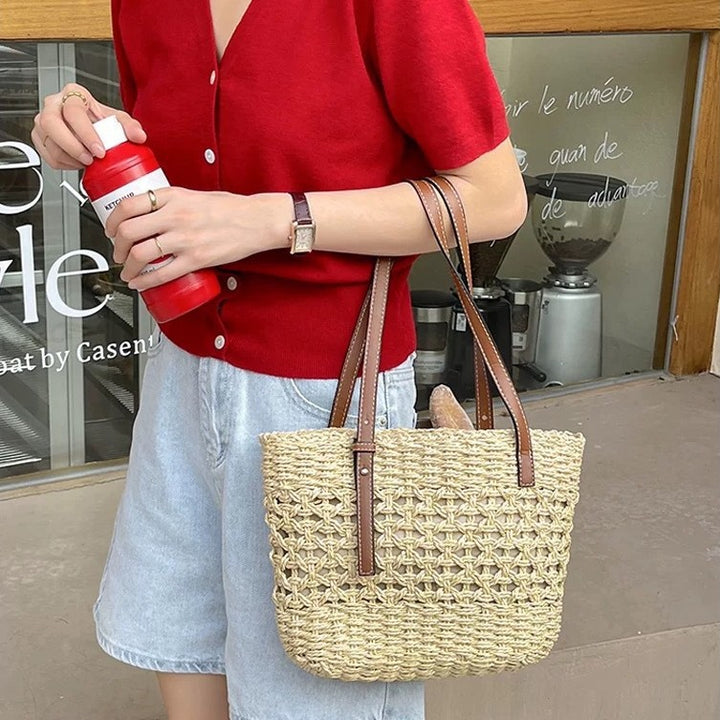 Håndlaget makramee bærbar veske Skanto