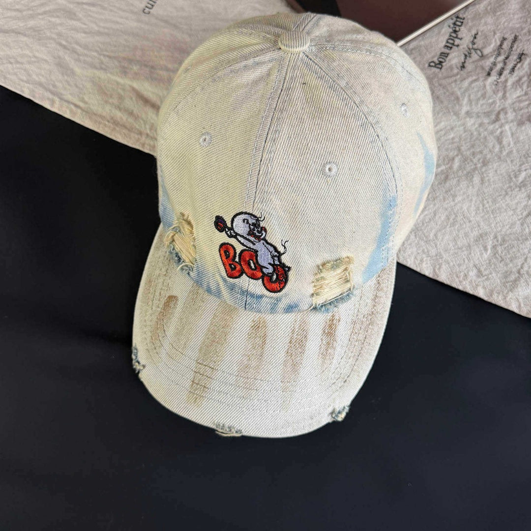 Kvinne Vintage-inspirert Slitt Brodert Caps Skanto