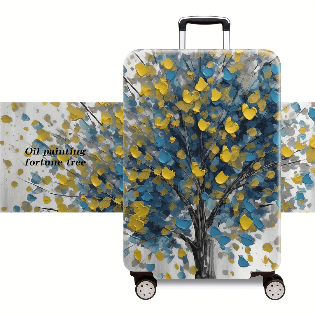 Dame hard skall koffert med blomsteroljemaleri-design Skanto
