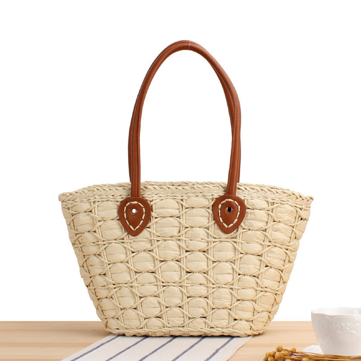 Handmade Basket Bag with Elegant Leather Details Skanto