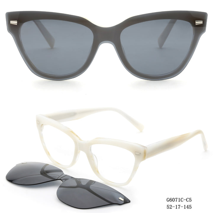Dame moter Cat-Eye solbriller med avtakbare glass Skanto