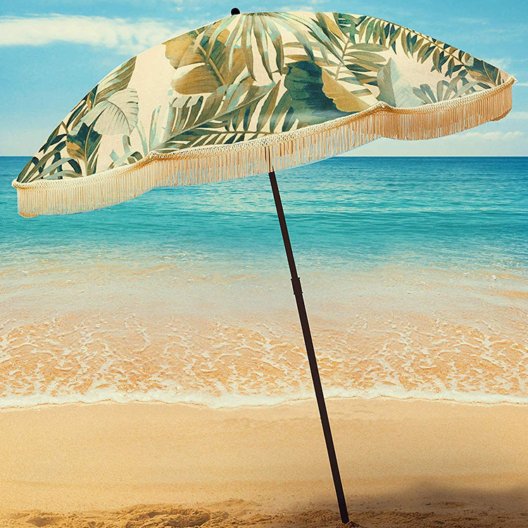 Dame Strand-solbeskyttelsesparasol med elegant frynse-design Skanto