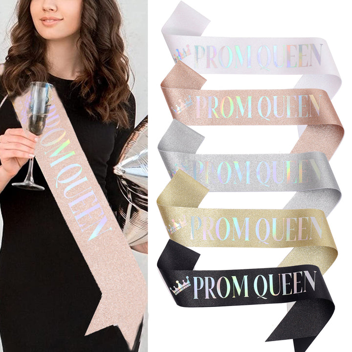 Dame Festlig Satin-belte med holografisk trykk Skanto