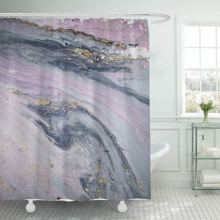 Kunstnerisk Marmorprint Dusjforheng Skanto