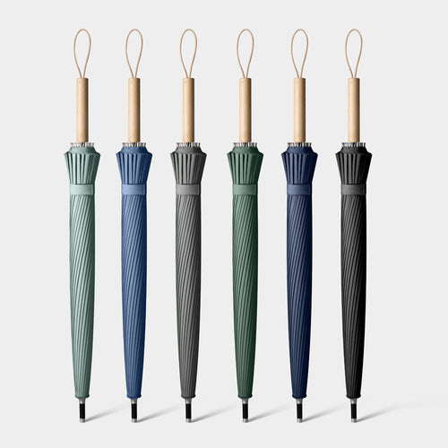 Damer elegant paraply med ergonomisk treskaft og vindresistent struktur Skanto
