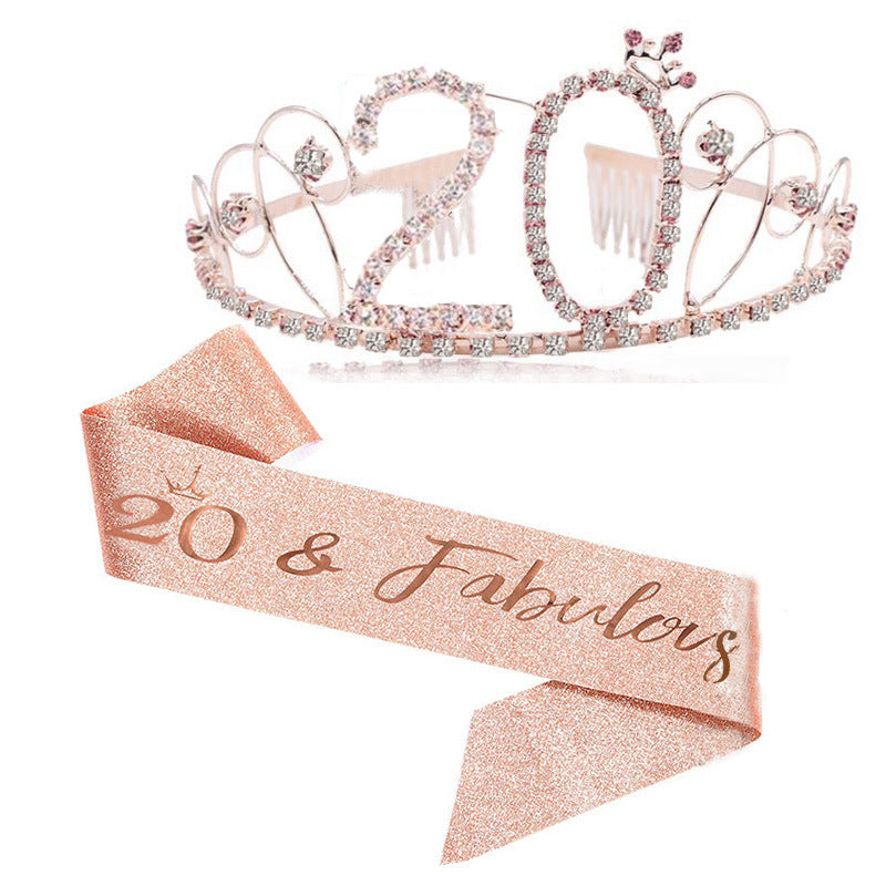Dame Glitrende Tiara med festlig "50 & Fabulous"-design Skanto