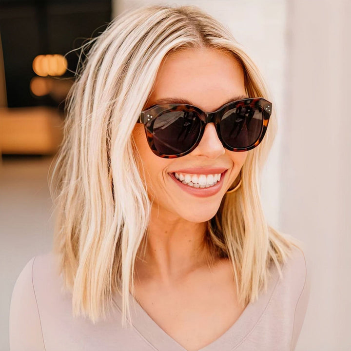 Dame solbrille i elegant retrostil med høyt beskyttende UV-filter Skanto