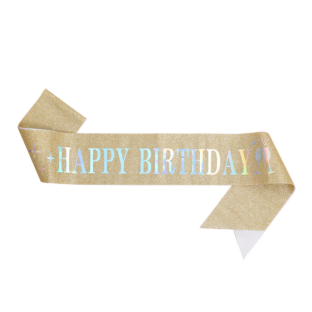 Dame Funkenkrone med "Happy Birthday" skrift Skanto