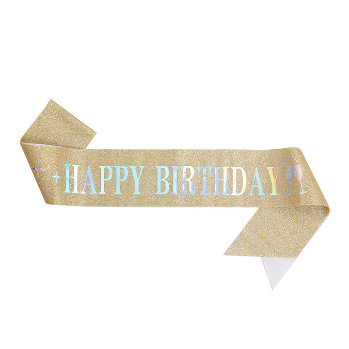 Damer Glitrende Hårbånd med "Happy Birthday"-påskrift Skanto