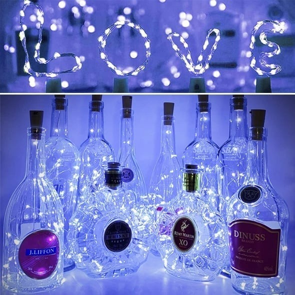Led Flaske Lys Kork Natt Lys DIY Dekor | Skanto